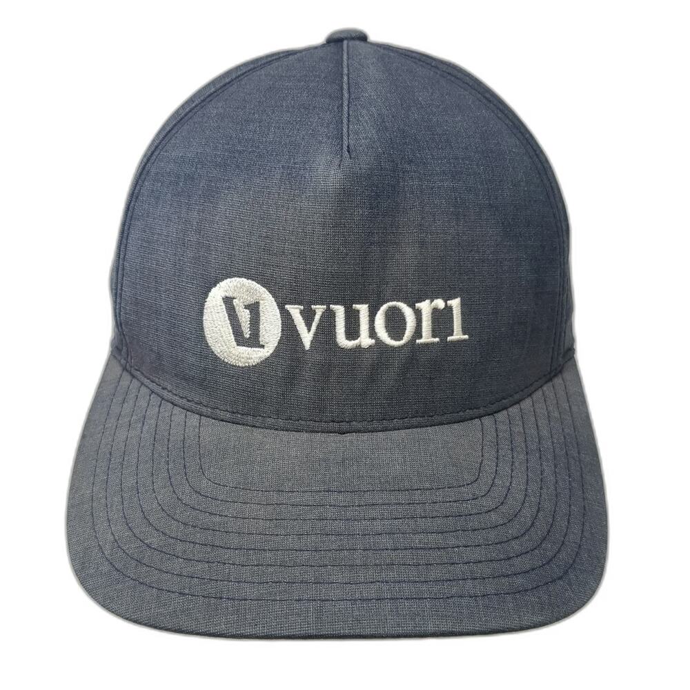 Vuori 5 Panel Blue One Size Snapback Hat Flexfit Tech 110 Curved Brim Logo Sport